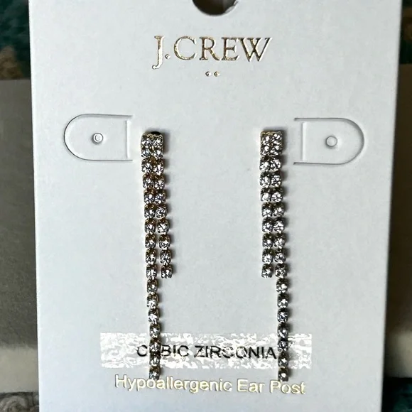 🌸J. Crew Dainty Tennis Drop Earrings - Picture 3 of 6
